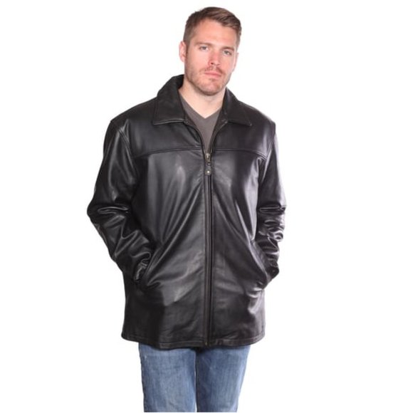 Black Leather Hipster Coat